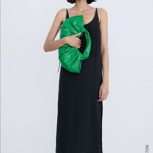 Zara spaghetti strap little black dress